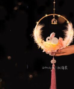 Bunny Floral Lantern Pink
