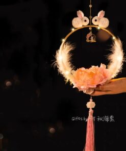 Twin Bunny Floral Lantern Pink