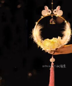 Twin Bunny Floral Lantern White