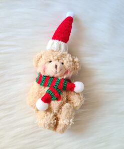 Christmas Bear red green scarf