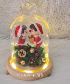 Christmas Couple Preserved Glass Dome