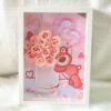 Strawberry Bear Preserved Rose Frame