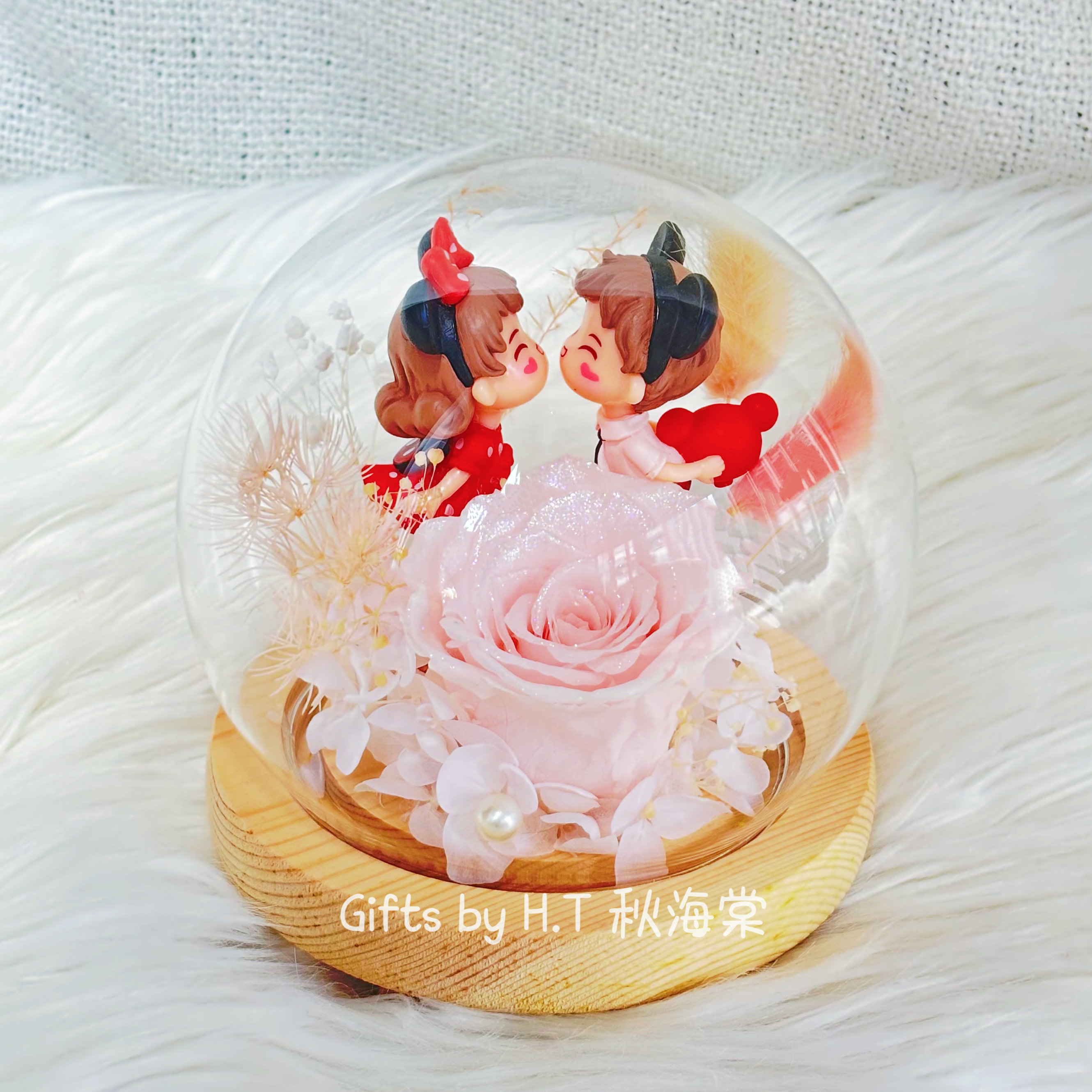 My Valentine Preserved Glass Dome