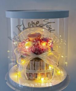 I Love You Preserved Flower Money Cake02
