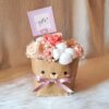 Bear preserved flower kraft bag arrangement