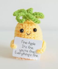 Fine Apple Buddy handmade crochet pineapple doll with encouragement message