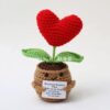 Heartfelt Hug emotional support plant crochet doll with red heart